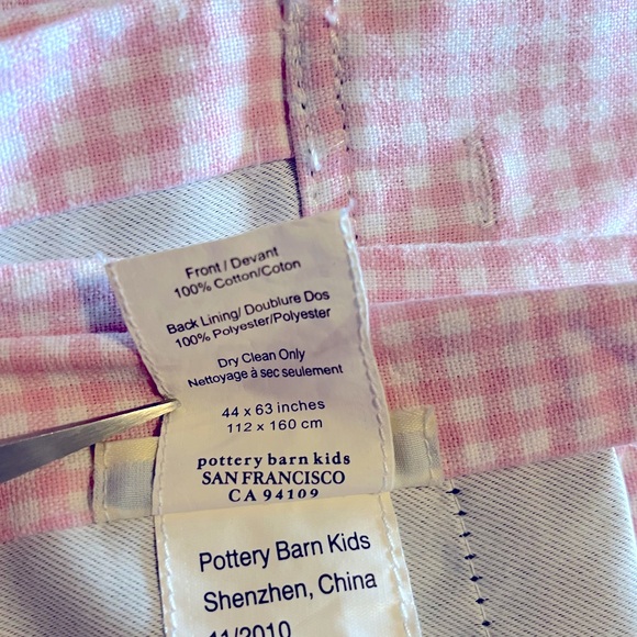 Pottery Barn Pink Gingham Blackout Curtains - Picture 4 of 5